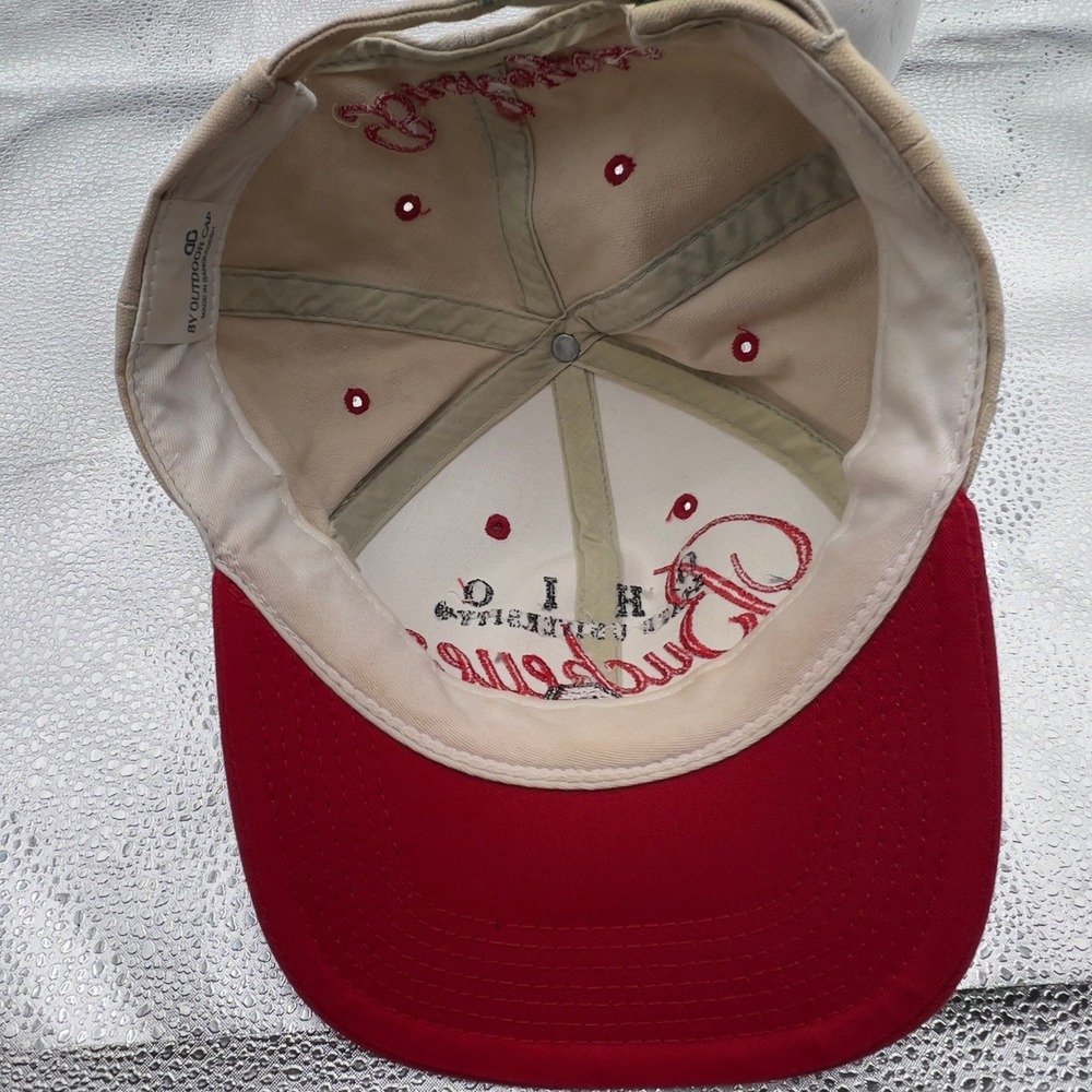 Ohio State University Buckeyes Hat Outdoor Cap Tan Red Adjustable Vintage Style - Picture 6 of 11
